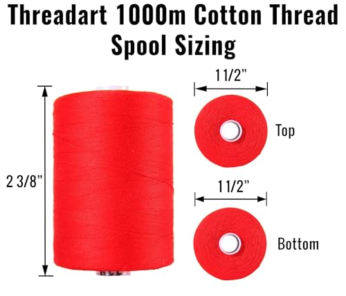 Image of ThreadArt Cotton Quilting Thread, 1000M 50 /3, Peach 703 | Long staple cotton thread for quilting, sewing and serging. Low-lint, smooth thread for clean stitches and strong seams.