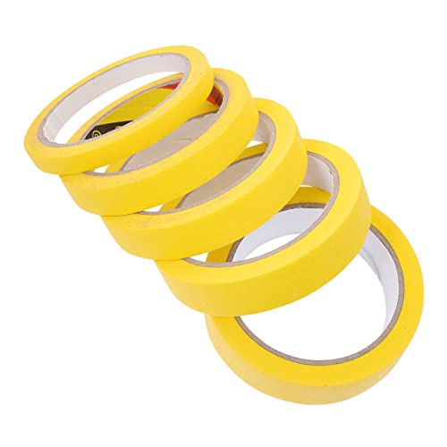 Hemoton Paper Tape 5 Rolls Masking Tape Automotive Painters Yellow Duct Tape Autobody Paint Spray Finishing Tape Colored Duct Tape Easy-tear Painter Tape Hand Torn Seam Paper Crepe Paper