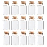 Kichvoe 20 Stück Kleiner Glasflaschen mit Korken aus Transparentem Glas 20ml mit Holz Korkverschluss für Zuhause und Party zum Befüllen