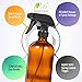 16oz Amber Glass Spray Bottle With Upgraded Spray Nozzle - Reusable For Essential Oils, Cleaning, Hair Or Other Chemical/Natural Products (Brown Bottle, Nozzle, Poly Cap & Label Incl.)