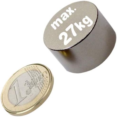 Disc Magnet Ø 25 x 15mm Neodymium N50, Nickel - pull 27kg