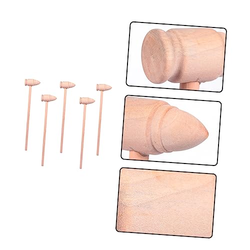 FOYTOKI 5 Pçs Pequeno Martelo De Madeira Mini Martelo Mini Brinquedo Bebê Brinquedos De Madeira Mart