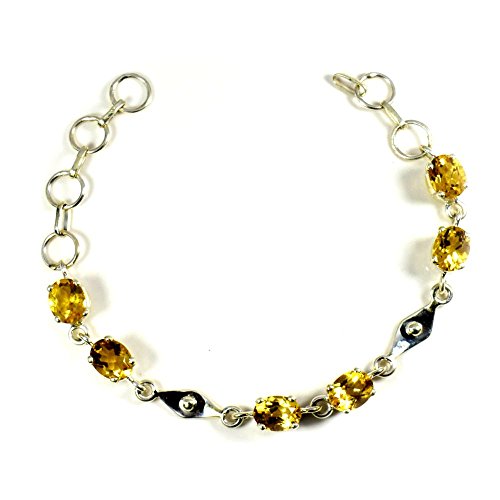 Bracelet citrine naturelle argent 925 cadeau idéal anniversaire