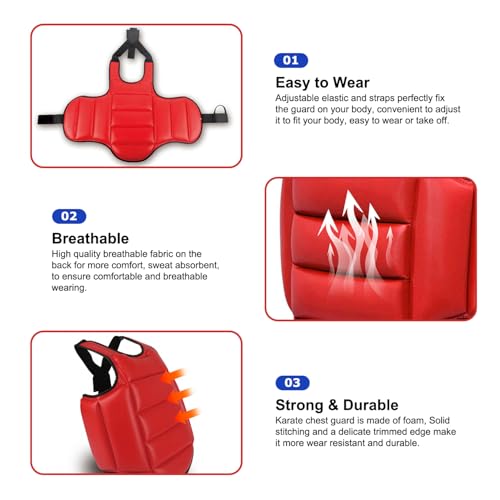 image for CurcKua Boxing Body Protector, Reversible Chest Protector, Adjustable 