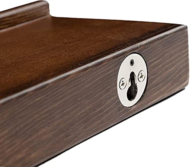 Rustic State Smith Wall Mounted Wood Floating Wine Bottle Rack with Glassware Holder Stemware Shelf Storage Organizer - Home, Kitchen, Dining Room Bar D¨¦cor - Walnut