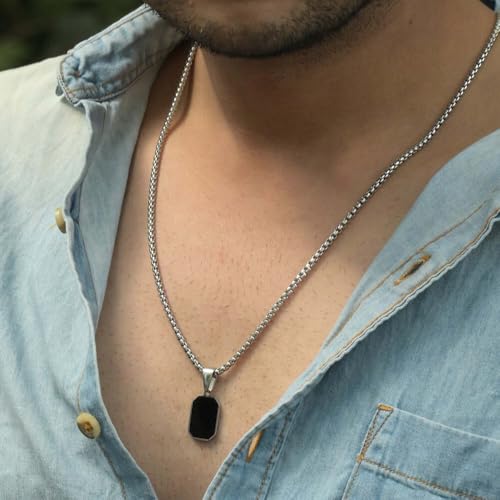 Image of PALMONAS Shadow Octane Necklace for Men - Waterproof & Anti-Tarnish