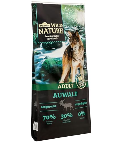 Dehner Wild Nature Hundefutter Auwald, Trockenfutter getreidefrei / zuckerfrei, für ausgewachsene Hunde, Geflügel / Wild, 12 kg