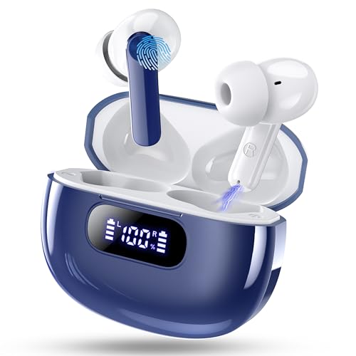 Bluetooth Kopfhörer, In Ear Kopfhörer Kabellos Bluetooth 5.3 mit 4 ENC Noise Cancelling Mic, 2025 Neue Kopfhörer Kabellos LED Anzeige, 48Std Earbuds, HiFi Stereo IP7 Wasserdicht Ohrhörer für Arbeit