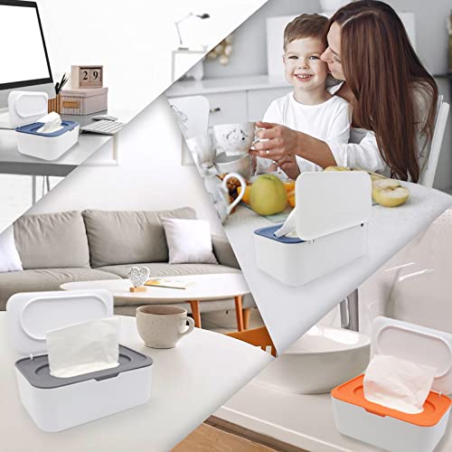 2Pcs Baby Wipes Dispenser, Diaper Wipe Holder With Lid, Refillable Wipes Case Container With Sealing Design, Flushable Wipes Pouch Case Storage Box For Bathroom, Keeps Wipes Fresh Easy Open & Close #TOP6