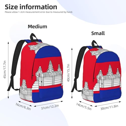 Mochila para portátil de mujer con estampado de Camboya, bolsa de mano ergonómica 4