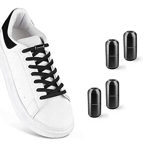 lmytdo Schnürsenkel Ohne Binden Schnellschnürsystem Faule Shoelaces Schnellschnürsystem Schuhband Schnalle für Kinder Erwachsene Sneaker Freizeitschuhe(2 Paar Enthält keine Schnürsenkel) Cover