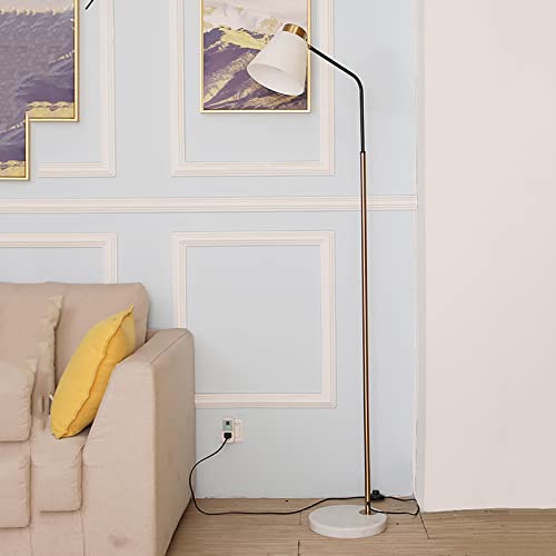 Lámpara de pie elegante con sólida base de mármol y pantalla 5