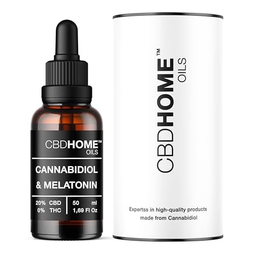 CBD HOME Oils - CBD Oil 20% 50 ml + Melatonina (Isolated) - Aceite de Coco (MTC) y Cañamo Ecológico Enriquecido con 10.000 mg de CBD Puro y Omega 3-6-9. Aceite CBD Certificado - Fabricado UE