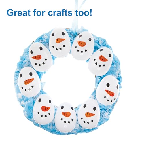 Baker Ross FX626 Schneemann-Plastikeier - Packung mit 10, Weihnachts-Partytütenfüller für Kinder