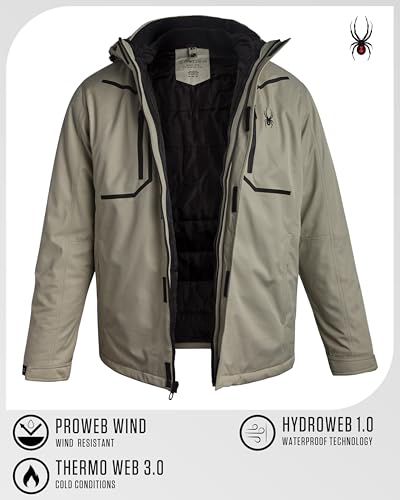 Image of Spyder Mens Ski Jacket Systems Waterproof Soft Shell Puffer Winter Coat