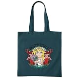 Gift for Bride Girl Security Quote Cartoon for Relationships Black Multicolor Canvas Tote Bag