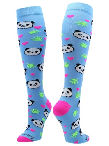 MadSportsStuff Happy Panda Bear Soccer Socks for Girls Boys Kids Women Youth Over the Calf Gift Accessories