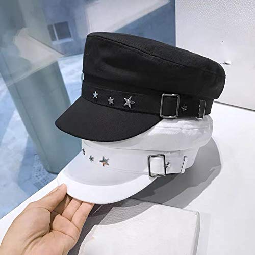Women Cabbie Gatsby Cap For Men Women Teen Thick Faux Leather Newsboy Flat Cap Vintage Girls Visor Beret Hat White #TOP1