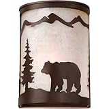 1 Light Burnished Bronze 8 Inch Rustic Bear Flush Indoor Outdoor Wall Sconce Wildlife Wall Light Lod