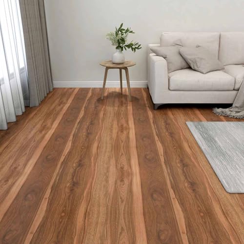 Teenpull Bodenplanken PVC Dunkles Holz 5,11 m² 55 Stück selbstklebend quadratisch 30,5 x 30,5 cm modernes Design für Wohnzimmer Küche Flur mit einfacher Verlegung und pflegeleichtem Laminat Ersatz