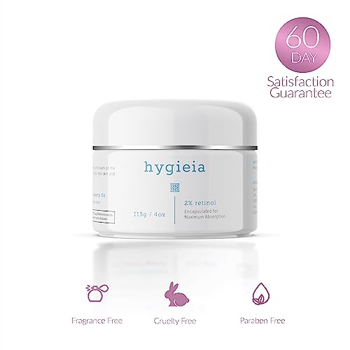 Hygieia Encapsulated 2% Retinol Cream – Liposomal Anti-Wrinkle Cream For Face, Neck & Body – Fast & Deep Cellular Absorption – Day Or Night Cream For Firming, Lifting & Repairing Aging Skin, 4Oz #TOP4