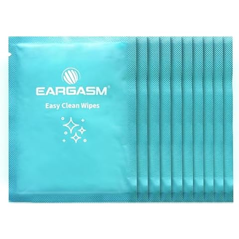Eargasm Cleaning Kit for Earplugs - Hygienic Cleaning Wipes for Removing Wax, Dirt and Debris from Ear-Plugs for Crystal-Clear High Fidelity Sound, Extended Lifespan and Optimum Cleanliness - 10-Pack Cover