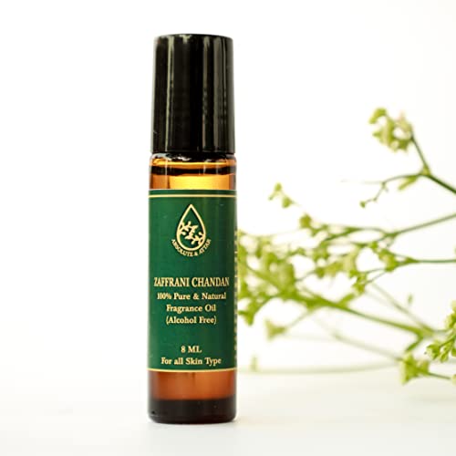 Image of ABSOLUTE & ATTAR 100% Natural Fragrance /Scent Kannauj Attars Rollerball- Roll On Perfume - 8ml (Zaffrani Chandan)