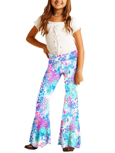 Image of Deerose Girls Halloween Hippie Bell Bottom Pants High Waist Flare Pants 5-14 Years