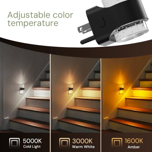 Image of L LOHAS LED Night Lights Plug into Wall, 4 Pack Mini Dimmable Night Light | Dusk-to-Dawn, Soft White /Cool White /Amber 3 Light Color, 0-100LM Adjustable Brightness, Bubble Nightlight for Hallway