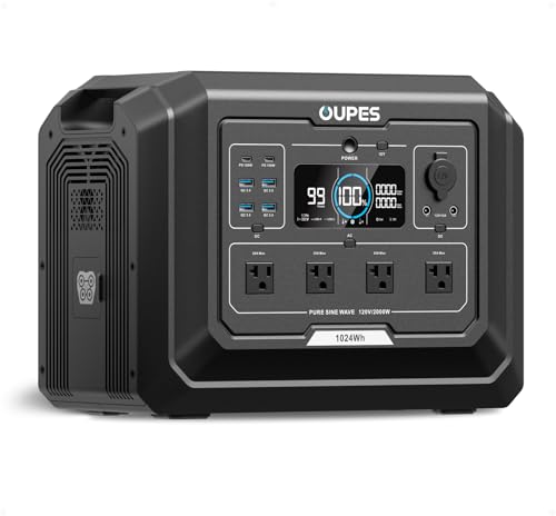 OUPES Mega 1 Portable Power Station, 1024Wh LiFePO4 Battery w/