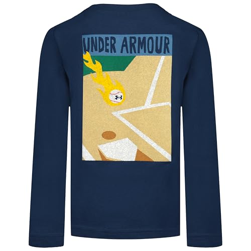 Image of Under Armour Boys' Long Sleeve Logo Graphic T-Shirt, Lightweight & Breathable, Relaxed Fit