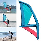 【Vela da windsurf gonfiabile】La vela da surf è realizzata in tessuto Oxford di alta qualità e PVC, che la rendono impermeabile e resistente all'usura. Questa vela da kitesurf è leggera, consentendo una manovrabilità senza sforzo sull'acqua e può resistere a diverse condizioni difficili, offrendo un divertimento senza fine.