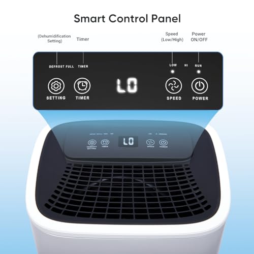 Image of HINISO 10L Smart Compressor Dehumidifier for Home & Basement up to 2000 Sq.ft with WiFi Remote App Control, Auto Defrost, Overflow Protection, Timer & 2.5L Tank