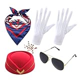 Cabin Crew Dress - Navy Blue roleplays Attire, Aviation Theme Uniform, Hostess Fancy Apparel, Travel Inspired Costume Kit | Elegant Navy Blue Coordinated Costume for Holiday Events Stage Performance