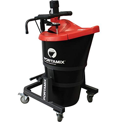 CS Unitec PMP80DC-23 Pelican Estación de mezcla portátil con tapa de bote, forro reemplazable, ruedas bloqueables y control de polvo - Mezclador es extraíble para uso manual Cover