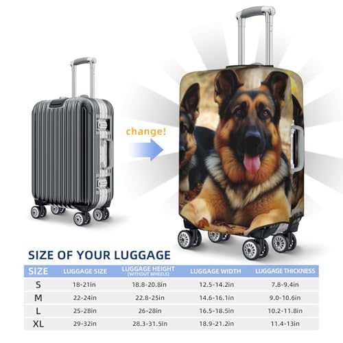 Travel Luggage Cover Suitcase Protector Elastic Washable German Shepherd Dog Suitcase Cover Anti-scratch Spandex Baggage Covers Fits 18-32 Inch Luggage2