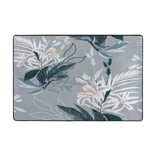 Tapis de sol sans perte en velours blanc et fleurs de lys