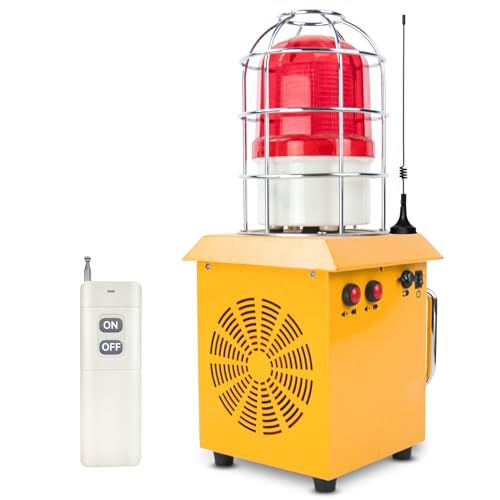 Y DIANS S Outdoor Portable Rechargeable Wireless Remote Control Alarm Siren 2km(1.24mi) Remote Distance 120dB Loud Horn Adjust Sound and Tone with 5000mAh Lithium Battery AC100-240V SLA-1509Y