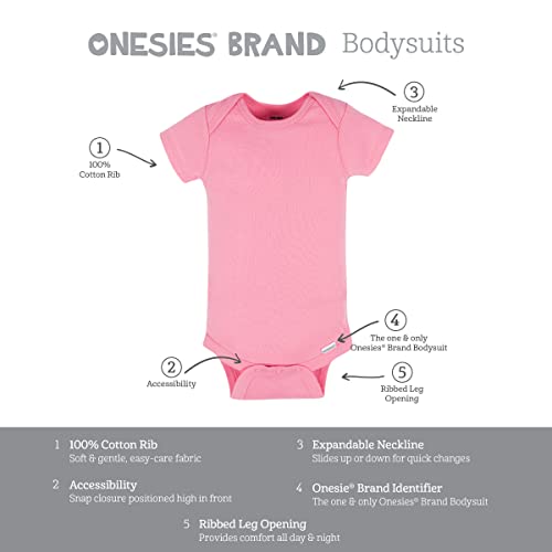 image for Onesies Brand Baby 8-Pack Short Sleeve Mix & Match Bodysuits, Solid Gi