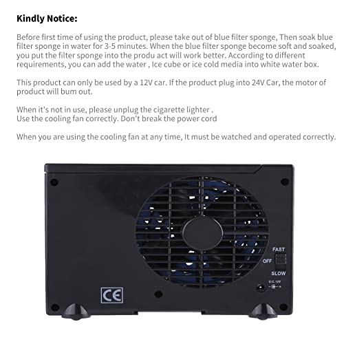 Dispositivo di raffreddamento portatile, Ventilatore climatizzatore mini 12V regolabile per uso in casa e auto