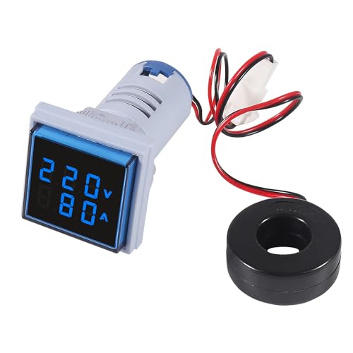Image of 2PCS 60-500V 0-100A AC Digital Ammeter Voltmeter, 22mm Square Digital Tube Screen with Transformer, LED Display Voltage Detector Current Tester Gauge(Blue)