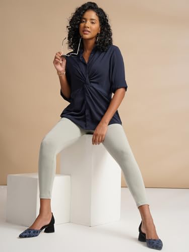 Image of ONE SKY Women Full Length Leggings | Cotton Modal Spandex Blend | High Waist Stretchable & Bio-Washed Fabric | Colour-Lock Technology | Comfortable Leggings for Women