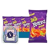 Takis - Lavinia Essentials Bundle: 6-Pack of Kettlez Fuego Sharing Size Bag, Hot Chili Pepper Rolled Tortilla Chips 9.9 oz Bag + 1 Utility Prop