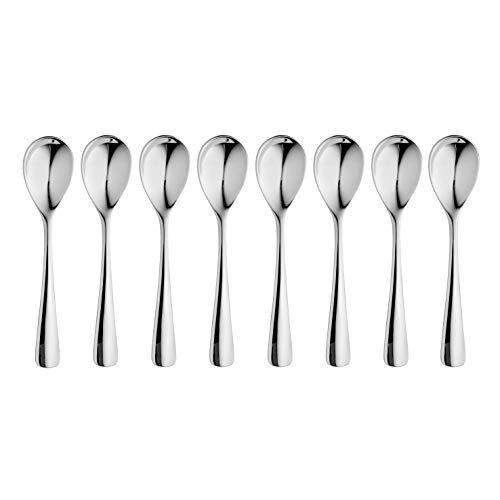 Robert Welch Malvern Bright Small Coffee/Espresso Spoon, Set of 8. Suitable for Espresso, Small Coffee. Made from Stainless Steel. Dishwasher Safe.