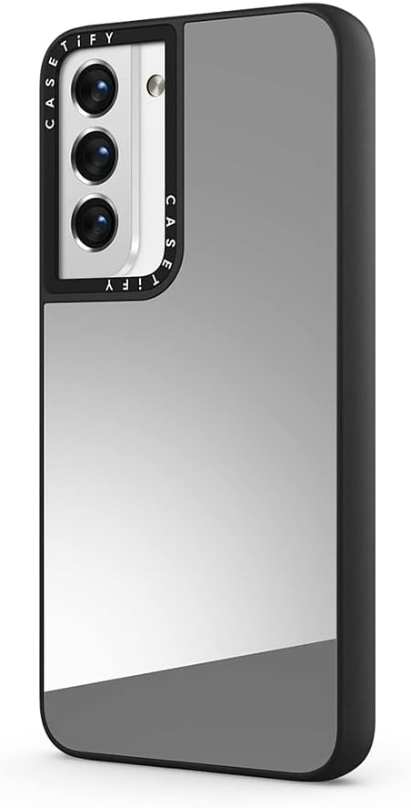 CASETiFY Mirror Case for Galaxy S22+ - Silver on Black