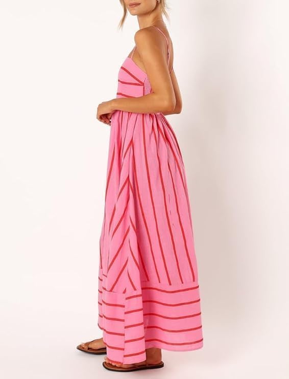Robe de plage à bretelles spaghetti et dos nu - Le look bohème fluide chic