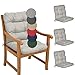 Beautissu 4er Set Niedriglehner Auflagen Set Flair NL Stuhlauflage 100x50x8cm Sitzkissen Niederlehner Gartenstühle Sitzauflagen Stuhlkissen Hellgrau
