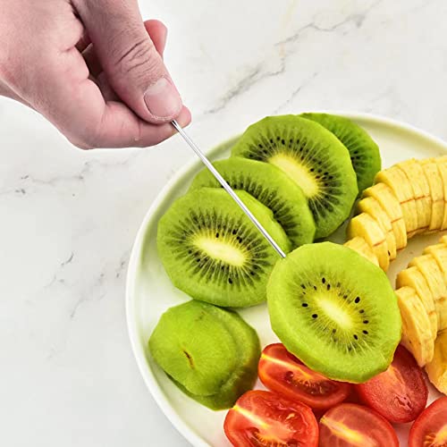 Amersis 21Pcs Cocktail Picks With Holder Jar Fruit Toothpicks Stainless Steel Olive Cheese Skewers Fruit Forks Sandwich Appetizer Dessert Sticks For Party Decoration Supplies With Storage Cylinder #TOP6