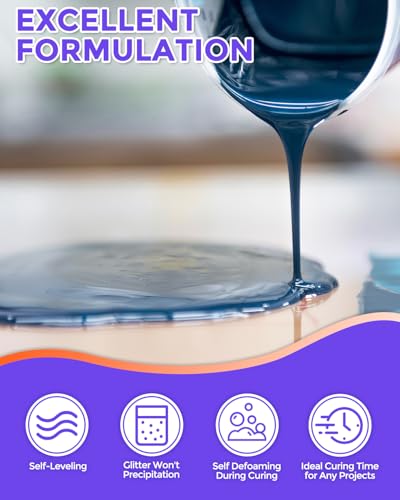 INCLY 2 Gallon Crystal Clear Epoxy Resin Kit, Casting & Coating Resin Supplies for Jewelry Making, River Table Tops, Art Painting, with 36 Colors Mica Powder, Large Silicone Cup & Sticks - Image 4