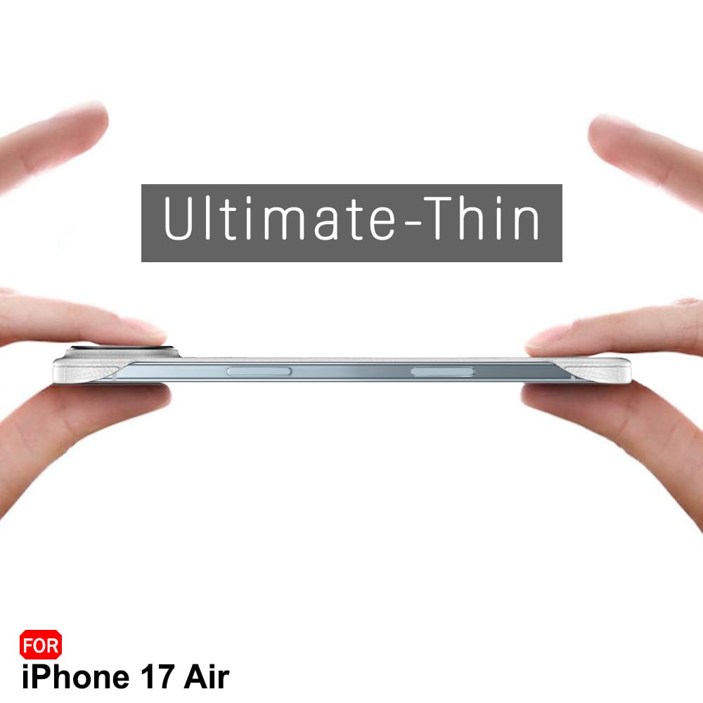 TheGiftKart Hybrid Ultimate Slim Back Case Cover for iPhone 17 Air | Lightweight Profile | Hard Back Case Cover for iPhone 17 Air (PC & TPU, Metal Camera Ring, Leather Texture Finish, Grey) — Amazon image 5